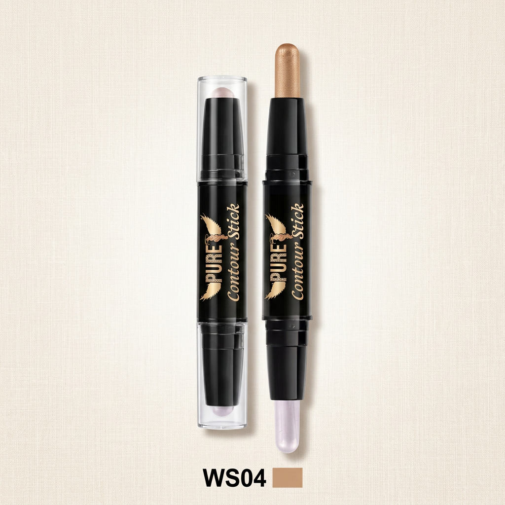 2-in-1 Highlighter & Contour Stick – Double-Ended Waterproof Cream Makeup