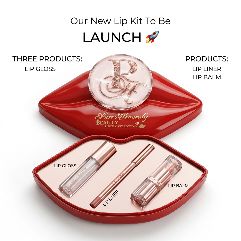 xury 3-Piece Lip Kit – Lip Gloss, Lip Liner & Hydrating Lip Balm